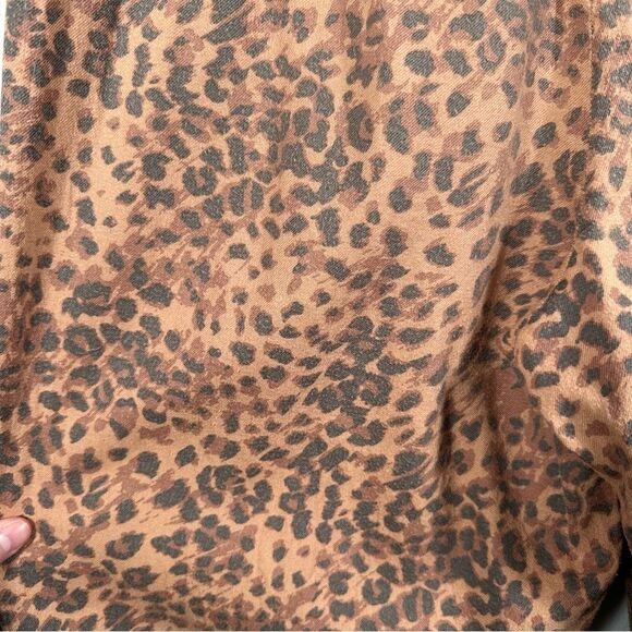 Aerie Leopard Print Flannel Pajama Pant Size Medium Long Casual Comfy Cozy Chic - Picture 7 of 16